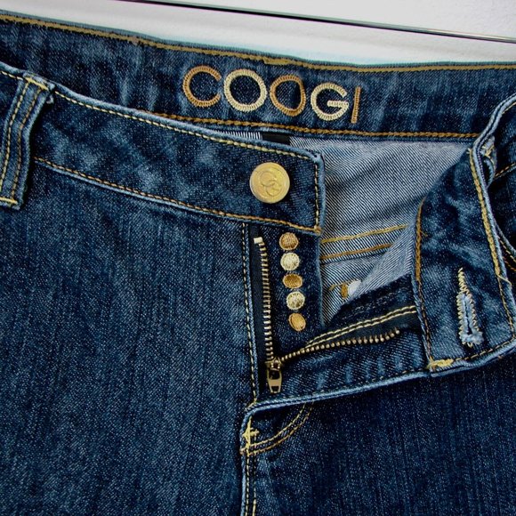 COOGI Bootcut Jeans Tall Dark Wash Stretch Embroidered Coogi Logo Size 12 - Picture 9 of 16